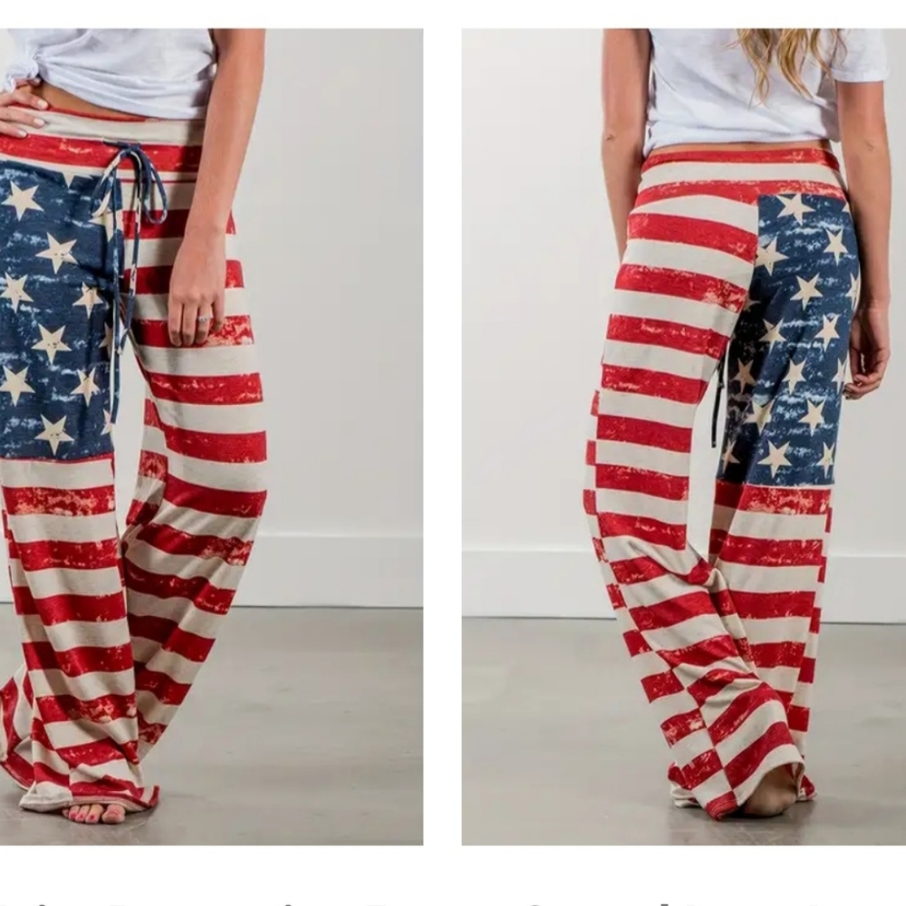 Women's (L) Wide Leg Printed Pants - New